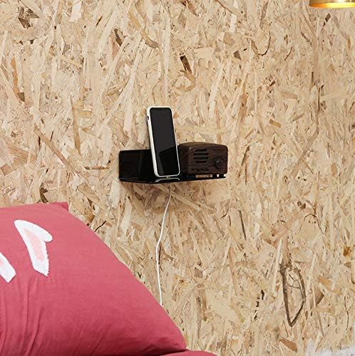 4 PCS Small Acrylic Floating Wall Shelves,9 Inch Adhesive Display Shelf for Nintendo Switch/Smart Speaker/Security Cameras/Action Figures,No Damage Expand Wall Space,Black - Image 4