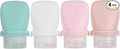 1oz Silicone Travel Bottles for Toiletries (4-Pack), TSA Approved Leakproof Toiletry Bottles with Locking Lid, Refillable Travel Size Containers for Shampoo, Body Wash, Camping & Trips (WH,GN,PNK) by Unknown