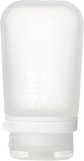 humangear GoToob+ (Medium) | Refillable Silicone Travel Bottle | Locking Lid | Food-Safe Material | Clear, Medium (2.5 fl.oz.; 74ml) | Refillable & Leak-Proof Silicone Travel Size Bottles with Locking Cap for Toiletries, Camping & TSA Carry-On by humangear