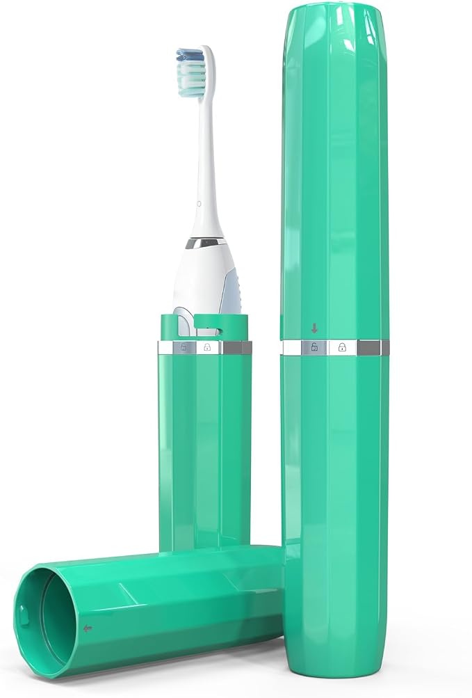 Long Ventilated Electric Toothbrush Travel Case, Portable Holder, Fits Most Standard Straight Electric Toothbrushes (Green) by Unknown
