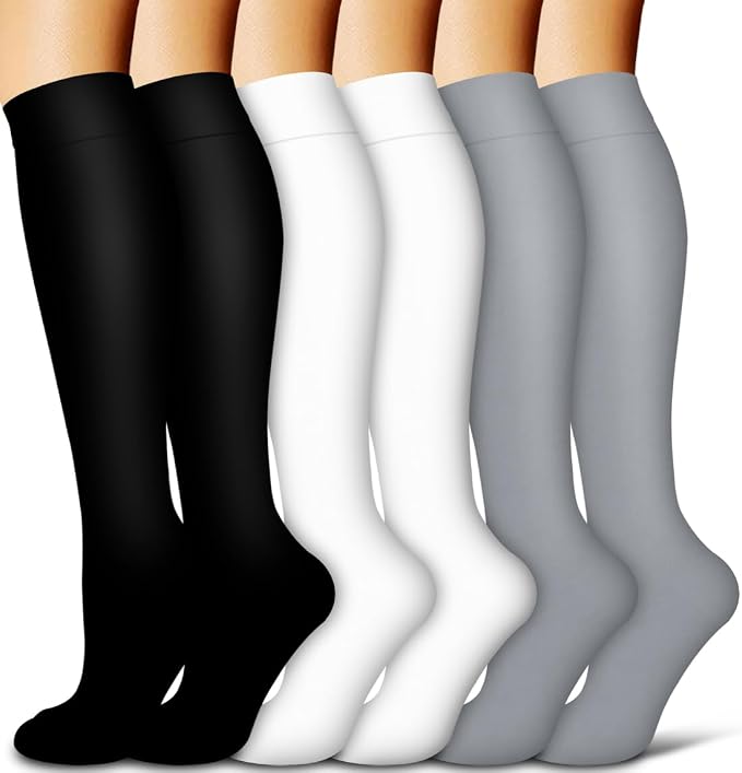 COOLOVER Copper Compression Socks for Women and Men(6 Pairs)-Best Support for Running, Athletic, Travel by COOLOVER
