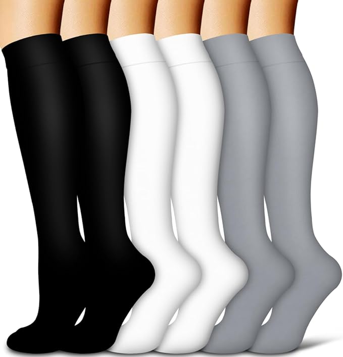 COOLOVER Copper Compression Socks for Women and Men(6 Pairs)-Best Support for Running, Athletic, Travel by COOLOVER
