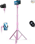 67" Phone Tripod, MIIASI Extendable Tripod for iPhone, Selfie Stick with Remote and Phone Holder, Compatible with iPhone/Android/Camera, Light Stand by MIIASI