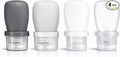 2 oz Travel Bottles, Leakproof Silicone Squeeze Bottle Mini Travel Size Container for Toiletries Lotion Shampoo and Conditioner Liquid Salad Dressing to go Condiment, TSA Approved, 4 Pack by WXOIEOD