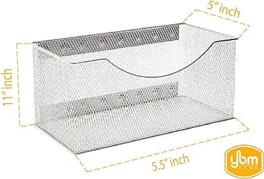 YBM Home Magnetic Basket Storage Organizer with 16 Strong Magnets for Metal Desk, Fridge, Whiteboard, and Wall Locker Accessories, Large (4-Pack) - Image 6