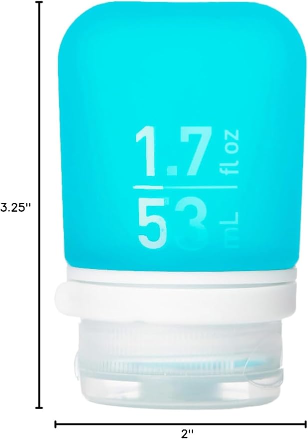 humangear GoToob+ (Small) | Refillable Silicone Travel Bottle | Locking Lid | Food-Safe Material | Aqua, Small (1.7 fl.oz; 53ml) | Refillable & Leak-Proof Silicone Travel Size Bottles with Locking Cap for Toiletries, Camping & TSA Carry-On - Image 7