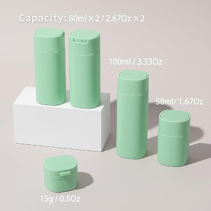 5pcs Travel Cream Dispenser Bottles Set Travel Bottles Toiletry Containers Set, TSA Approved, Travel Essentials - Image 7