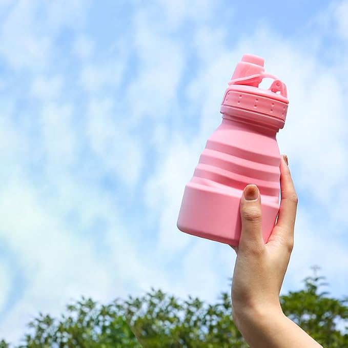 Collapsible Water Bottles 17oz, BPA-Free Silicone, Leak-Proof Foldable Reusable Bottle - Perfect for Travel Sports Gym Hiking Camping Cycling for men and women - Image 8