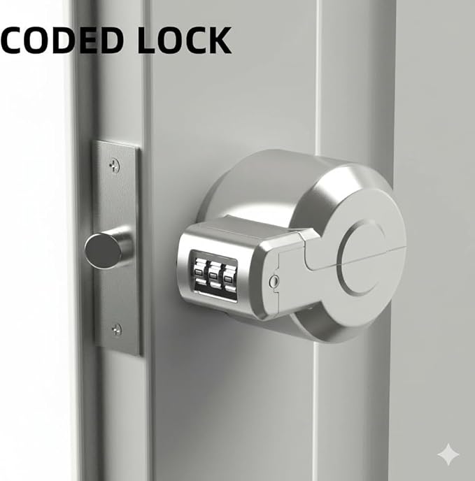PUGED Door Knob Lockout Device Cover to Disable Doorknob/Faucet/Water Valve Hose Lock Door Handle Temporary Lock for Bedroom Door from Outside Door Handle Without Drilling (1, Silver) - Image 3