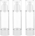 2.7OZ/80ML Clear Airless Pump Bottles, Lotion Dispenser Travel with Pump, Vacuum Plastic Travel Size Lotion Bottle for Foundation, Creams, Cosmetic(3 Pack) by Weareyourgoodpartners