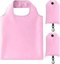 2 Pack Foldable Shopping Bag, Reusable Grocery Tote Bag, Pink | Waterproof Nylon, 35 Pounds Weight Capacity, Pocket Size Carrier by Unknown