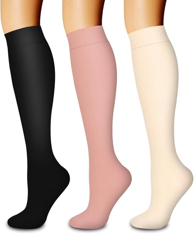 3 Pack Medical Compression Sock-Compression Sock For Women and Men Circulation -Best for Running,Nursing,Athletic Sports by LaiteHebe