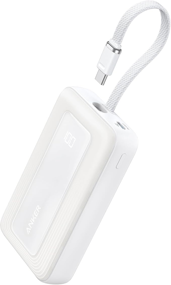 Anker Power Bank,10,000mAh 30W with USB-C Travel Essential Portable Charger | USB-C Input and Output, Fast Charging Battery Pack with a Compact, Travel-Ready Design by Unknown