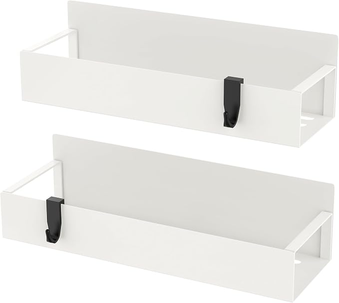 HuggieGems Metal Magnetic Spice Rack for Refrigerator Cream White, 2 Pack | Magnetic Shelves Heavy Duty for Fridge in Kitchen, Seasoning Storage Organizer, For Oven Washer and Dryer, For Heavier Items - Image 6