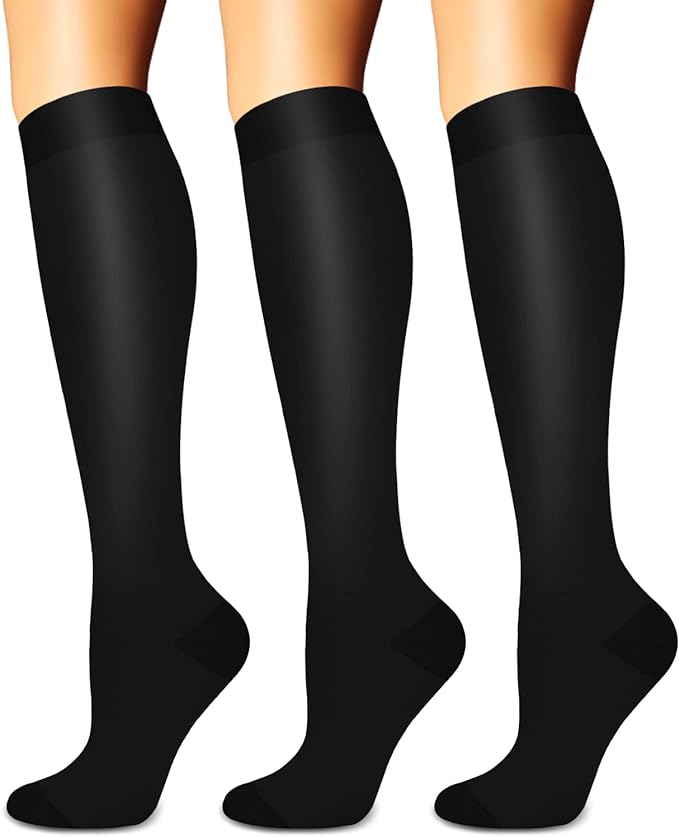 SunFeeling Compression Socks for Women & Men Circulation (3 Pairs) - Best Support for Athletic Running Nurses Recovery Travel by SunFeeling