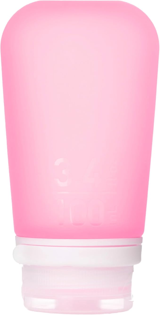 humangear GoToob+ (Large) | Refillable Silicone Travel Bottle | Locking Lid | Food-Safe Material | Pink, Large (3.4 fl.oz.; 100ml) | Refillable & Leak-Proof Silicone Travel Size Bottles with Locking Cap for Toiletries, Camping & TSA Carry-On by humangear