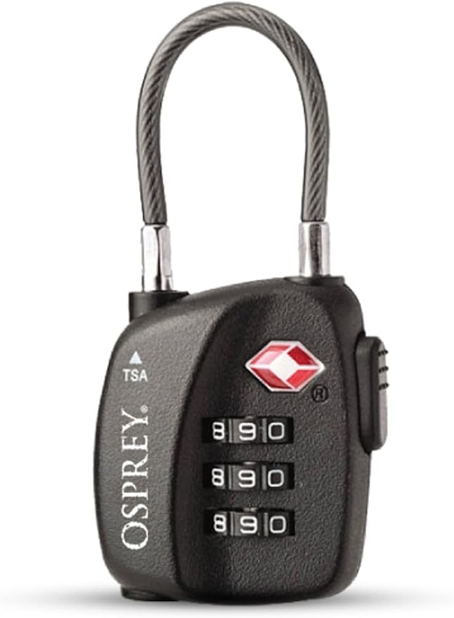 Osprey TSA Approved 3 Dial Cable Luggage Lock, Black by Unknown