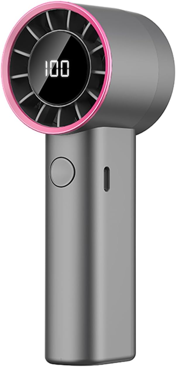 Portable Handheld Fan, 100 Speeds Adjustable Mini Personal fan, 3000mAh USB-C Rechargeable Battery Operated, Digital Display, Cooling Fan for Travel, Gym, Office, Outdoor Use - Black by Sowmow