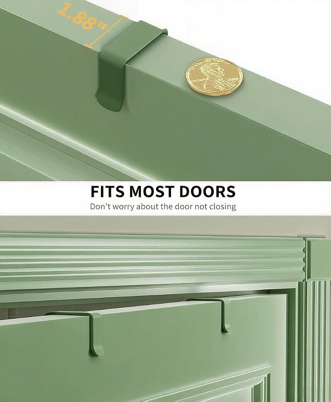 Moforoco Sage Green 9-Tier Over The Door Pantry Organizer, Pantry Organization and Storage, Black Hanging Basket Wall Spice Rack Seasoning Shelves - Image 3