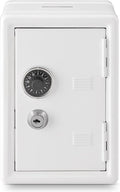 Younion Mini Money Safe and Cash Lock Box, 4.6"x 4.2"x 6.9" White by Younion