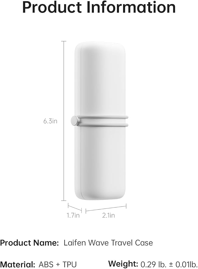 Laifen Wave Electric Toothbrush Travel Case (White), Lightweight, Hygienic, Easy-to-Clean, Compatible Only Wave Pro & Wave, Not Compatible with Wave Special | Food-Grade ABS, Drop Protection, 130g Lightweight, Easy-Clean Hygienic Interior, Not Compatib... - Image 5