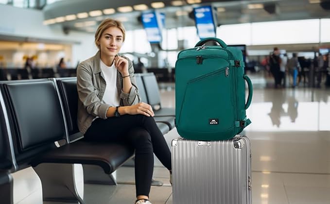 MATEIN Travel Backpack Large, Expandable Carry on Backpack for Travelling | Airline Approved, Large Capacity, Water Resistant, Lightweight Overnight Daypack for Travelling, Travel Gift, Peacock Blue - Image 9