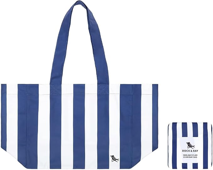 Dock & Bay Everyday Beach Tote Bag - Reusable Carrier Bag for Daily Use - Carries Up to 10kg - 100% Recycled Materials by DockBay