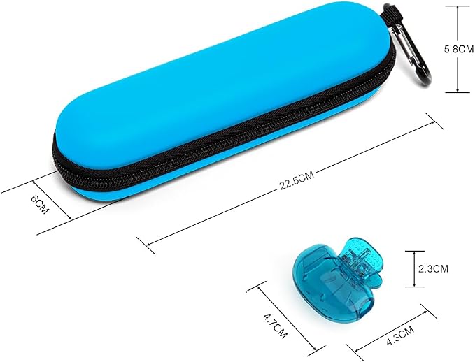 Nincha Electric Toothbrush Travel Case Compatible with Oral-B/Philips Sonicare/Colgate/Reach, and Most Electric Toothbrush, Includes 2 Universal Toothbrush Covers (Blue Case + Blue Covers) - Image 2