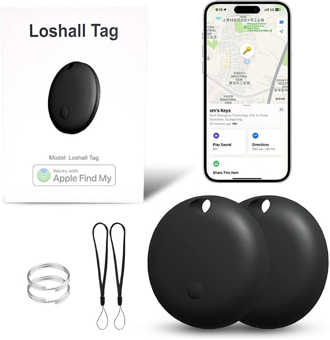 Air Tracker Tag for iOS Device, Bluetooth Smart Tag Key Finder, 2 PCS | Work with Apple Find My Item Locator IP67 Waterproof Global Tracking Device for Car Pet Wallet Backpack Luggage (iOS Only) by Unknown