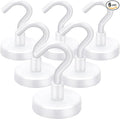 LOVIMAG Magnetic Hooks for Cruise Cabins, 85LBS, 6 Pack | Heavy Duty Neodymium Magnet with Hook Essentials for Classroom, Fridge, Ceiling, Hanger, White by LOVIMAG