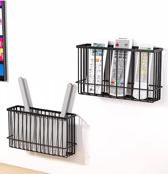 2 Piece Kitchen Cabinet Door Storage Box,Self Adhesive Wall Mounted Storage Boxes,Wardrobe/Bathroom/Refrigerator Small Items Organizer Storage Box (Black) - Image 7
