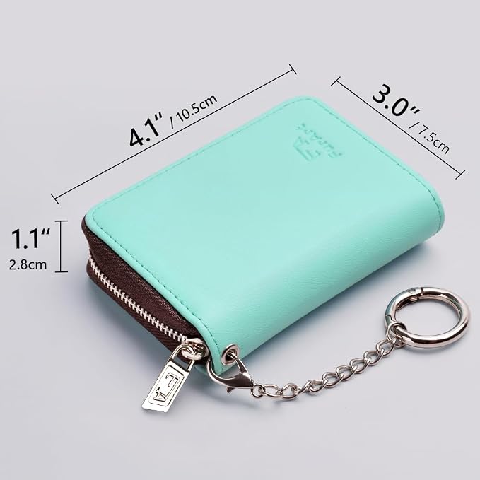 FurArt Zipper Wallet Women RFID Credit Card Holder keychain Wallet | ID Window RFID Blocking Compact Small business 15/16 slots - Image 6