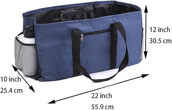Extra Large Utility Tote Bag - Reusable Grocery Bags Foldable Heavy Duty | Large Shopping Tote 4 Pockets & Reinforced Handles, Water-Resistant Collapsible Tote for Beach, Picnic, Car Storage - Image 4