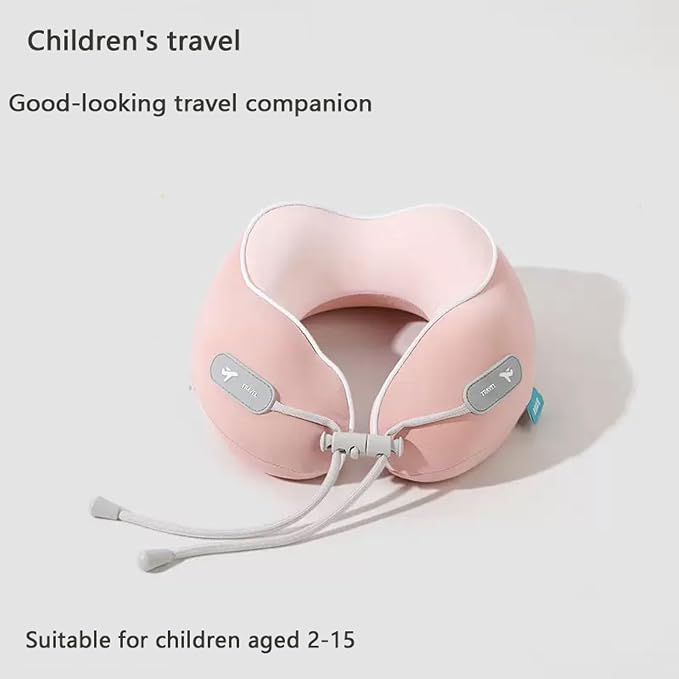 Kids Travel Pillow - Memory Foam Soft Airplane Neck Pillow for Head Neck Support,Compact Design with Hard Case,for Airplane,Car,Home Recliner,or Toddler Travel Support (Kids Pillow-Pink) - Image 6
