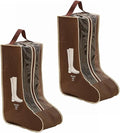 Travel Shoe Bags Tall/Short Boots Storage Bags Dust-proof Shoe Storage Organizer Shoe Pouch with Zipper for Travel and Daily (2 pack tall brown) by Unknown