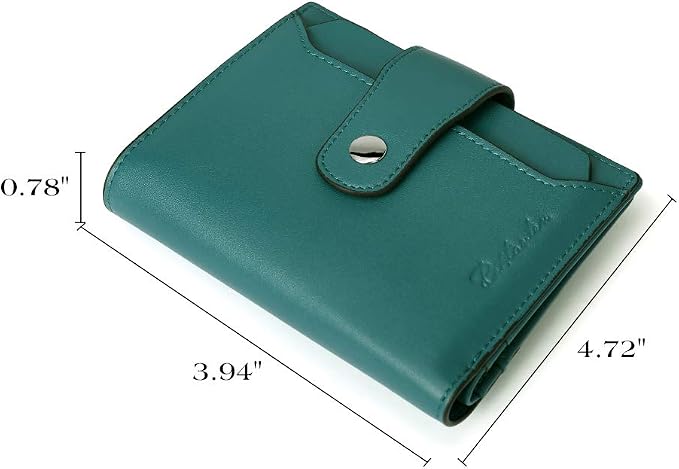 BOSTANTEN Leather Womens Wallet Small RFID Blocking Credit Card Holder | Removable ID Window, Zipper Coin Pocket, Bifold, Minimalist, Fits Small Purses, Daily Use, Ladies Gifts, Peacock Blue - Image 5