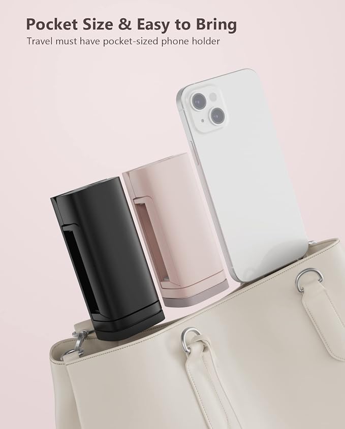 2PCS Airplane Phone Holder Mount, Plane Travel Essentials, Black & Pink | Universal Hands-free Phone Holer with 360° Rotation for Flying, Accessory Travel Must Haves Phone Stand for Desk, Tray Table - Image 6