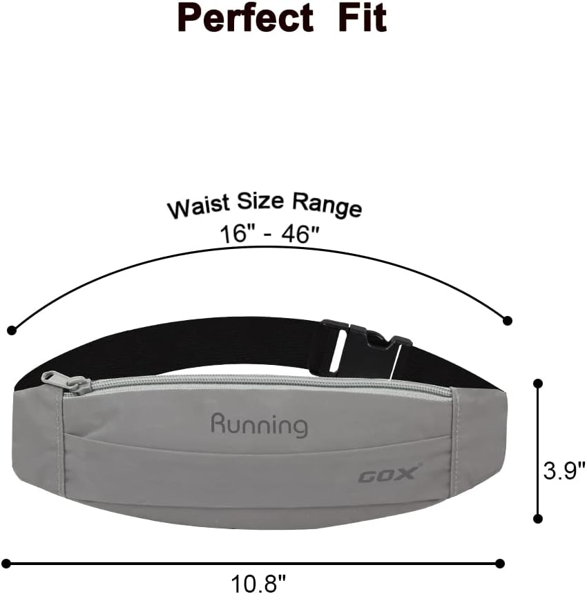 Gox Fanny Pack For Men Running Pouch Belt,Phone Holder Waist Pack Sport Hiking Walking Traveling (silver) - Image 3