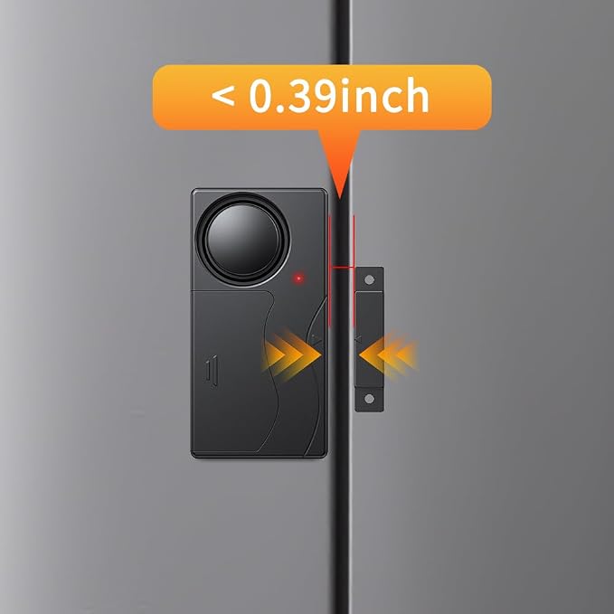 WSDCAM 110dB Door Alarm with Remote, Wireless Anti-Theft When Opened, Door Bells Chimes, Magnetic Security Alarms for Door, Window, Cabinet, Pool Safety for Kids, Alzheimer's Care Black - Image 2