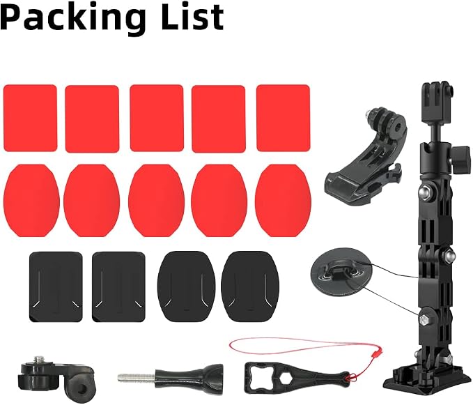 Motorcycle Helmet Chin Mount Kit Compatible with GoPro Hero 13 Black, Hero 12/11/10/9/8/7, DJI Action 6/5 Pro/4/3 and More Action Cameras (Ball Head Motorcycle Helmet Chin Mount) - Image 6