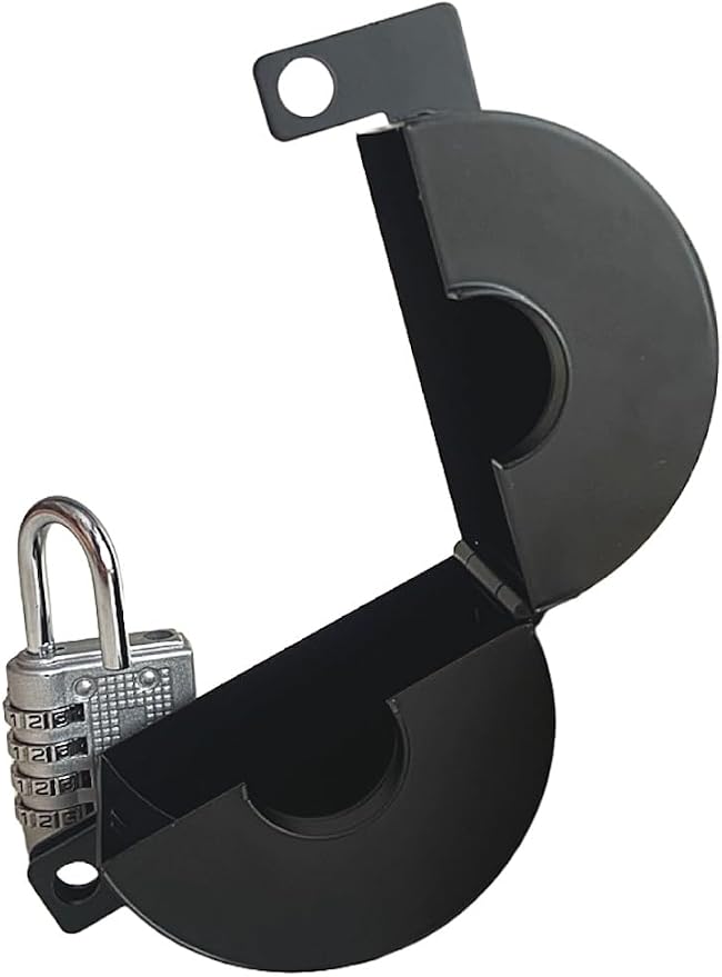 Door Knob Lockout Device. (Matt Black, 1 Padlock Included). Door Handle Lock - Prevents Doorknobs from Turning and Access to Keyhole. Childproof Door Knob Cover. by Gascem