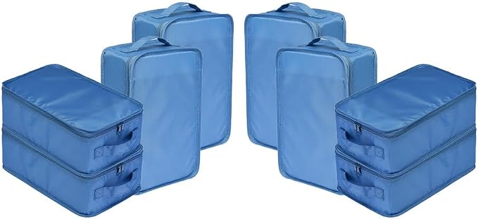 Travel Shoe Bags, Foldable Waterproof Shoe Pouches Organizer-Double Layer (8 Seablue Shoe Bags) by JJ+POWER