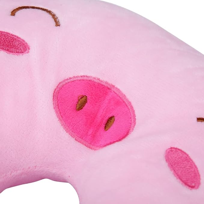 EKDJKK Travel Pillow for Kids, Cute Animal Neck Pillow Support U Shaped Cushion Plush Soft Rest Reading Pillow Sleeping Pillow for Airplane Train Car (Pink Pig) - Image 4