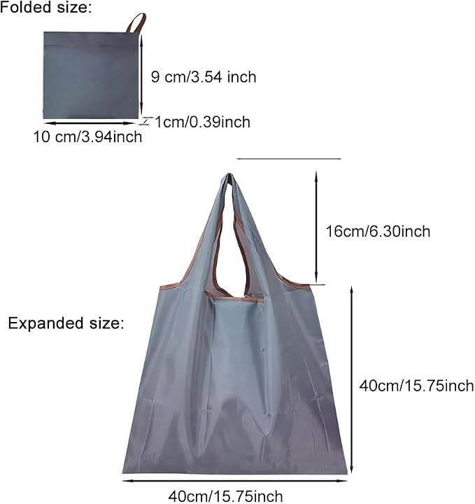 Reusable Grocery Bags 3 Pack, Foldable Shopping Bags for Groceries | Reusable grocery bags foldable for shopping, supermarket trips, travel, car storage, and everyday errands - Image 4