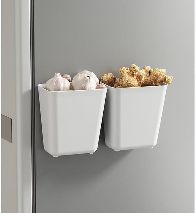 4 Piece Kitchen Cabinet Door Storage Box,Self Adhesive Wall Mounted Storage Box,Wardrobe/Bathroom/Refrigerator Small Items Organizer (Pack of 2) - Image 7