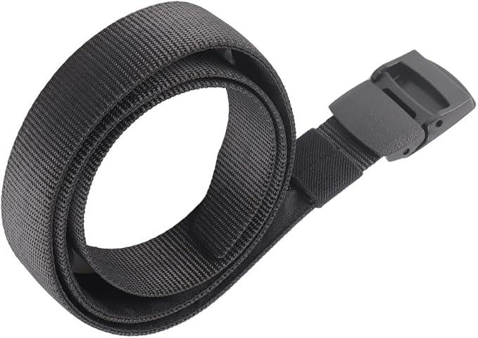 Travel Security Money Belt with Hidden Money Compartment Pocket, Cashsafe Anti Theft Wallet Non Metal Buckle Unisex Nylon Belt, Money Belt for Men Security Belt (Black) - Image 3