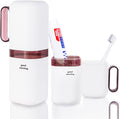Toothbrush Travel Case,Toothbrush Holder and Rinse Cup with Handle Travel Toothbrush Cup,Multifunctional Toothbrush Cover,Large Capacit Travel Toothbrush Holder with Mouthwash Cup Purple by Fehnag