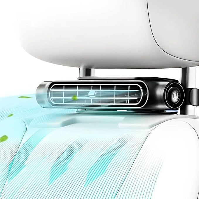 Car Fan for Driver and Passenger's Seat - Mini Portable USB Backseat Cooling Fan Kids Baby Quiet headrest Neck Fan Accessories with 3 Adjustable Wind Speeds for All Cars Vehicle Jeep Van RV Truck by Niubixx