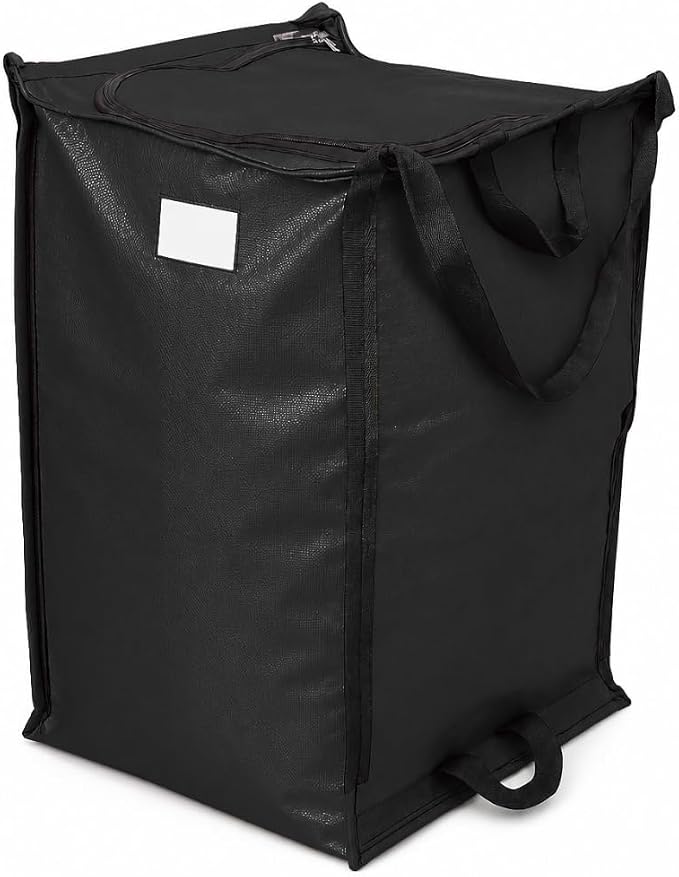 DURASACK XL 48-Gallon Zipper Top Heavy Duty Storage Tote Bags, Black | Rugged Woven Polypropylene Moving Bag, Reusable Self-Standing Design, Holds up to 500 Pounds by DURASACK