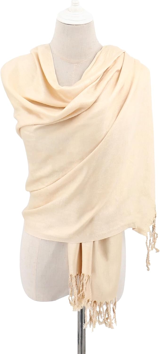 Soft Silky Pashmina Shawl Wraps Solid Colors Scarf for Wedding Evening Dresses - Image 4